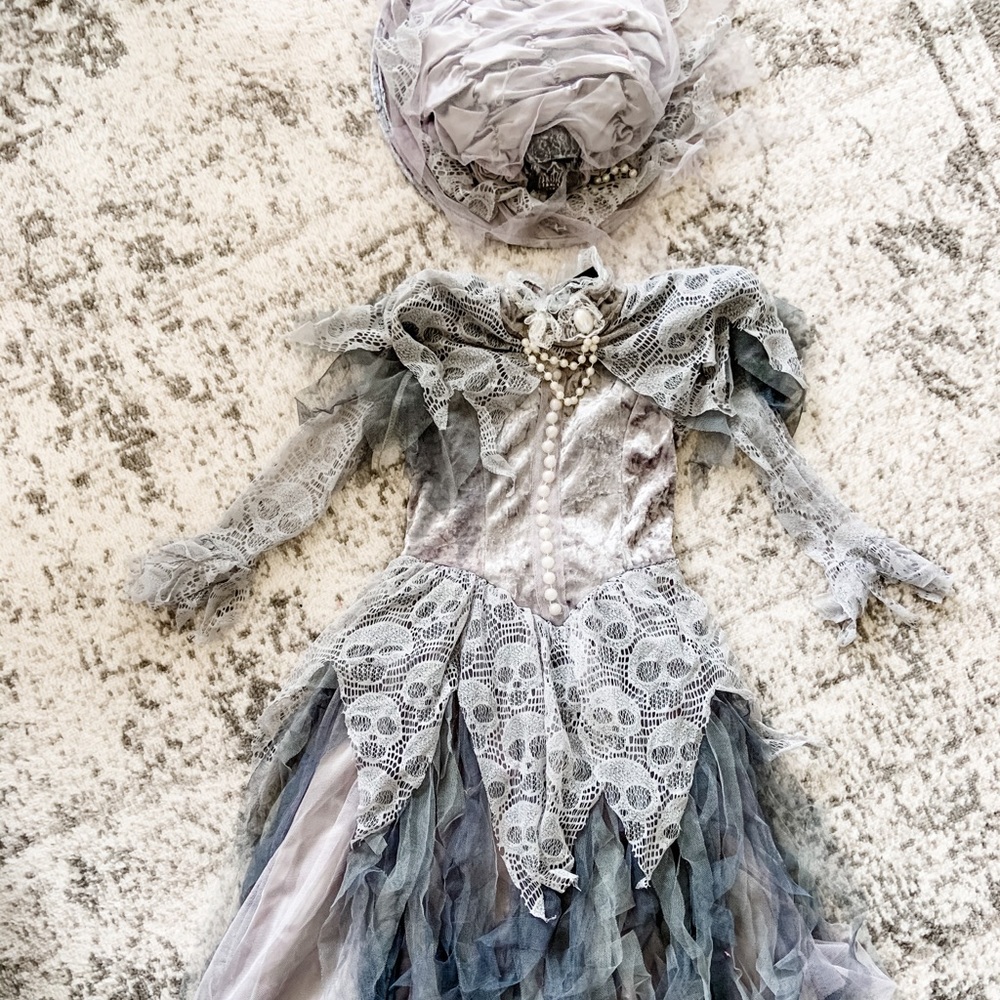 Halloween zombie bride dress girls